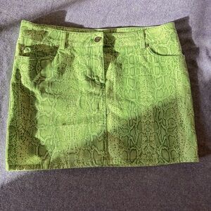 ROBERTO CAVALLI green snakeskin skirt size 44/ 8